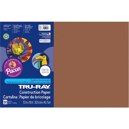Tru-Ray Paper, Const, 12X18, Brwn, 50Sh, PK25 PAC103057